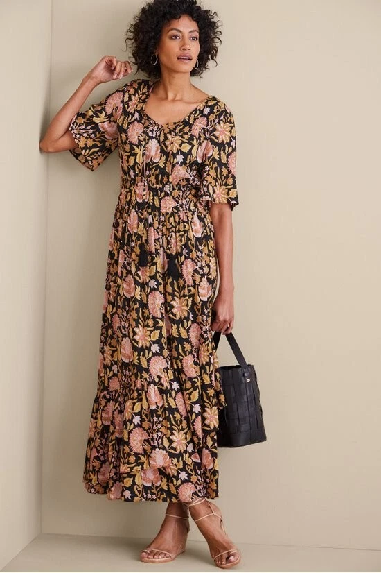 Maxi Vestido Floral SOFT AROUND NUEVO CON ETIQUETAS $150 Marissa Borla En Niveles Talla 6 Foto 1 de 1