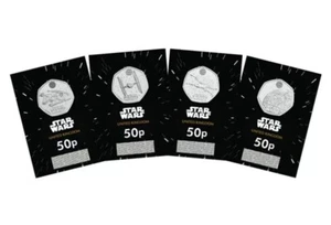 Star Wars™ x4 Spacecrafts CERTIFIED BU 50p Full Coin Set 2024 - Picture 1 of 2
