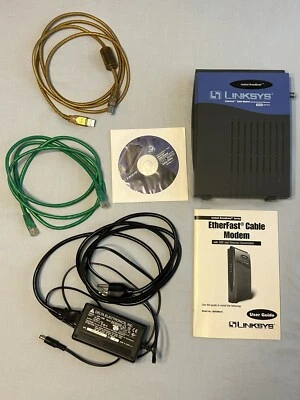 Linksys BEFCMU10 EtherFast Cable Modem USB Printer/Scanner & Ethernet Cables - Image 1 of 4