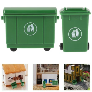 2 Stück Mini Mülleimer Modell Puppenhaus Abfallbehälter Miniatur Mülleimer Modell - Bild 1 von 12