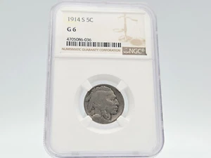 1914-S NGC G6 Buffalo Nickel **Solid Specimen, Nice Eye Appeal!** 086-036 - Picture 1 of 4