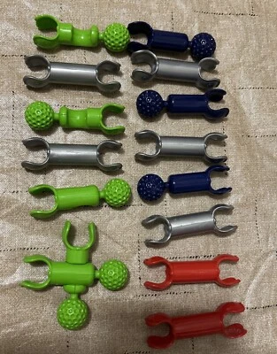 ZOOB BUILDERZ TUBES SET OF 14GREEN & SILVER & BlackBUILDING SYSTEM TOYS-STEM TOY - Image 1 of 2