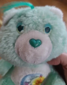 Vintage 1983 Care Bear Bedtime Bear Green Moon Star 6" Plush Stuffed Bear - Picture 1 of 9