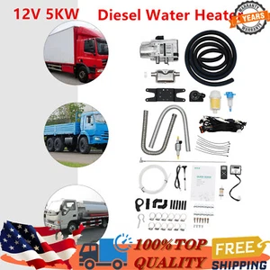 5000W 12V Diesel Water Heater Kit For RV Cars Heat Conduction Coolant Heating US - Bild 1 von 18