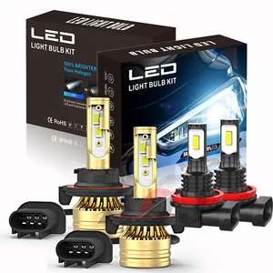 Para For Nissan Sentra 2004-2010 6K White LED Faro alto/bajo + luces antiniebla - Picture 1 of 17