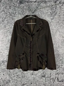 Women’s Just Cavalli Brown Denim Blazer Jacket Size S-M - Picture 1 of 14