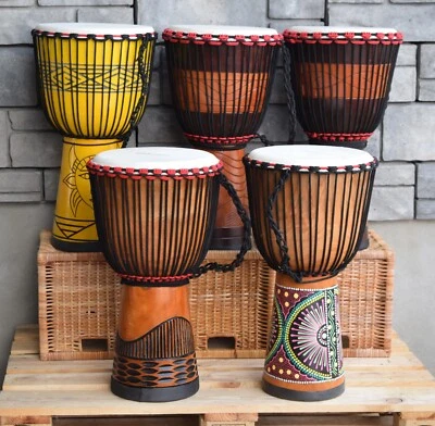 Tambor Djembe (tamaño gigante) 65 cm altura/cabeza 13"" 8 colores (envío gratuito EE. UU./CAN) Foto 1 de 4