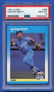 1987 GEORGE BRETT FLEER PSA 10 GEM-MT KANSAS CITY ROYALS SHARP HOF (#366) RZC 