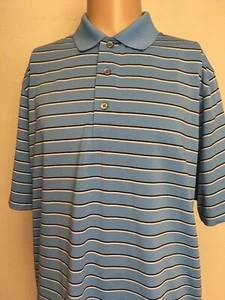 FOOTJOY MT VERNON COUNTRY CLUB STRIPED PERFORMANCE GOLF POLO SHIRT Sky Blue L - Picture 1 of 12