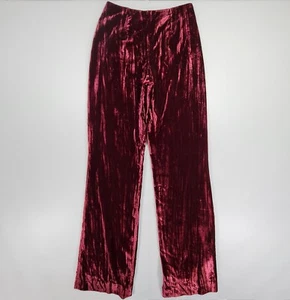 Chiara Boni Womens Trousers Burgundy Red 42 Velour Pants - Picture 1 of 10