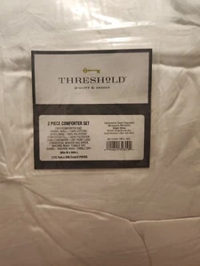 Threshold White Pinched Pleat 2 Piece Twin Comforter Set - Picture 1 of 7