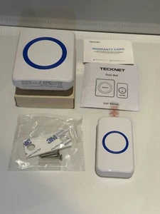 TECKNET Wireless Doorbell, IP65 Waterproof Wall Plug-in Cordless Door Chime Kit - Picture 1 of 4