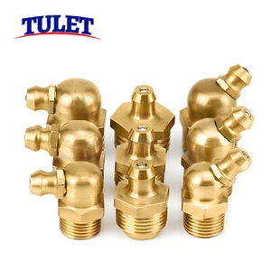 Boquilla de lubricación hidráulica boquilla de grasa M4 a M20 latón recta 45 90° DIN 71412 - Imagen 1 de 5