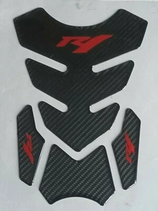 Yamaha YZF-R1 R1 Almohadilla de tanque de combustible Pintura Protección Calcomanía Carbono Negro y Rojo - Imagen 1 de 2
