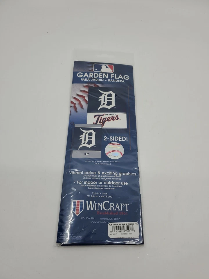 DETROIT TIGERS STYLE 2 SIDED GARDEN FLAG 12"X18" YARD BANNER - Image 1 of 4