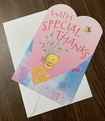 Tarjeta de felicitación de agradecimiento pensamientos tiernos saludos americanos nueva con sobre Foto 1 de 3