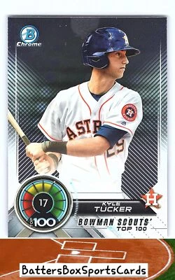 2018 Bowman #BTP-17 Kyle Tucker Bowman Chrome Scouts' Top 100 - Image 1 of 2