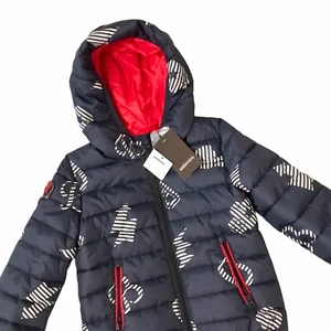 Catimini France Puffer Jacket NWT Navy Blue Monteaux Hooded Patch Kids Sz 6 - Picture 1 of 9