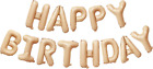 Happy Birthday Banner Nude Tan Wood Blush Women Boy Girl Men Neutral Color for T