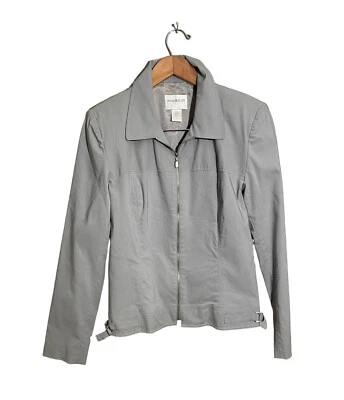 Chaqueta Hugo Buscati Collection Mujer’s 12 Cremallera Completa Elastizada Ajustada Forrada Gris Foto 1 de 4