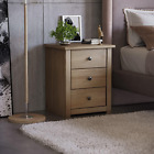 Oak 3-chest Of Drawers Bedside Chest