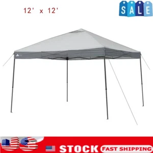 12' x 12' Instant Straight Leg Canopy Outdoor Camping Gazebo Shade Tent Gray - Picture 1 of 13
