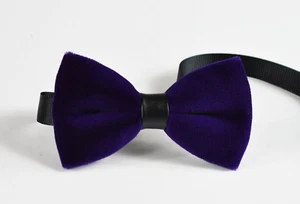 Baby Kids Page Boy Toddler Violet Purple Velvet Bowtie Bow Tie 1 to 6 Years Old - Picture 1 of 4