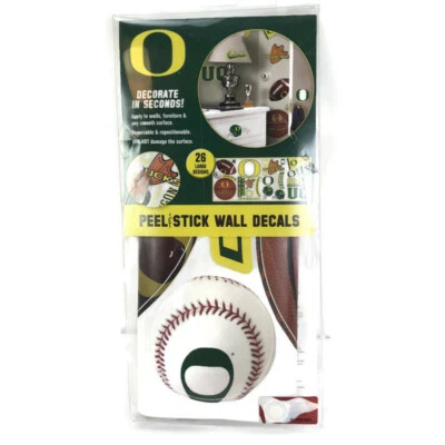 26 calcomanías de pared OREGON DUCKS pelar y pegar fácil reutilizable embalaje exterior dañado Foto 1 de 4