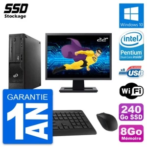 PC Fujitsu E510 DT Ecran 22" Pentium G2020 RAM 8Go SSD 240Go Windows 10 Wifi - Imagen 1 de 8