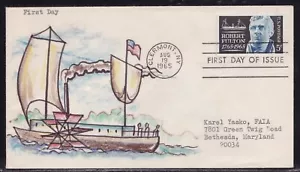 SCOTT 1270 ROBERT FULTON KAREL YASKO HAND DRAWN FIRST DAY COVER FDC ** OFFERS ** - Picture 1 of 1