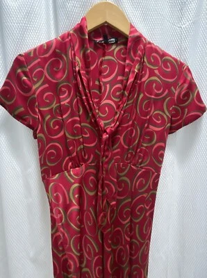 Vtg 90s 💋 Betsey Johnson New York Silk slip dress  - Size 0 - Red - Image 1 of 4