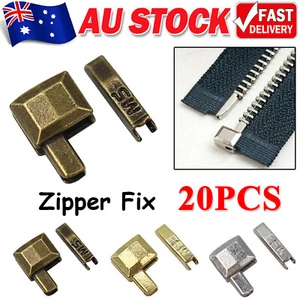 20X Metal Zipper Repair Stopper Open End Tailor Sewing Tool Zip Bottom Fix Kit - Picture 1 of 12