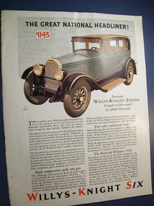 1928 Willys-Knight Standard Six Large-Mag Car Ad -Toledo Ohio- beschädigt - Bild 1 von 1