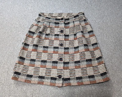 Falda vintage para mujer Pendleton a cuadros lana virgen línea A hecha en EE. UU. M 12 Foto 1 de 4