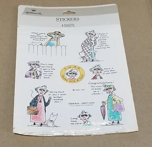 Vintage Hallmark Maxine Sticker Funny Sayings Shoe Box Sealed 4 Sheet Pkg NOS - Picture 1 of 11