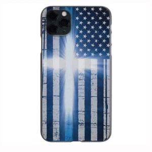 Blaue Streifen Flagge Kreuz amerikanische Flagge KUNST für Apple iPhone & Samsung Handy Shockp - Bild 1 von 31