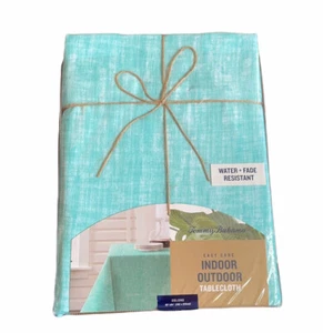 Tommy Bahama Tablecloth Solid Blue Water Fade Resistant Oblong 60” x 84” NWT - Picture 1 of 4