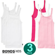 3 Pack Bonds Girls Kids Teena Undergarments Underwear Cotton Singlet Tank Top