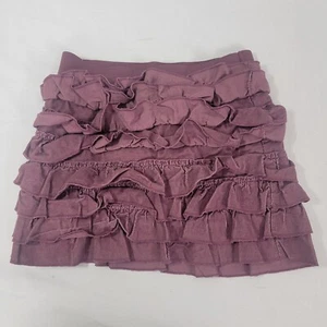 Gap Kids Girl's Purple Layered Ruffle Corduroy Skirt Small Size 6 / 7 ~11.5" L - Picture 1 of 5