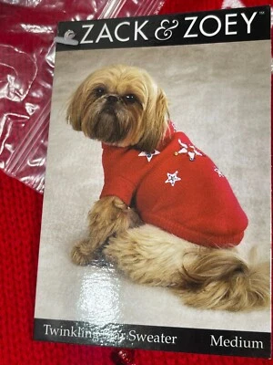 Suéter Zack and Zoey Dog Twinkling Star Natal aconchegante malha macia XS–XL animal de estimação de férias - Imagem 1 de 4