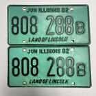 1982 Illinois truck license plate pair 808288 B