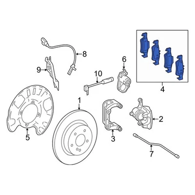 For Mercedes-Benz GLE400 16-19 Mercedes-Benz 0004201705 Rear Disc Brake Pad Set Foto 1 de 4