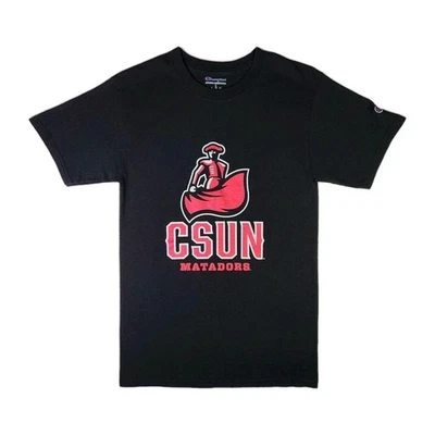 Camisa Retro CSUN Matadors Pequeña Negra Campeón Cal State Northridge Colegiata Foto 1 de 4