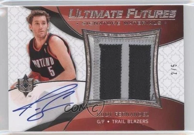 2008-09 Ultimate Collection /5 Rudy Fernandez #UMR-RF RPA Rookie Patch Auto RC - Image 1 of 2