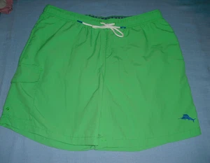 Tommy Bahama Mens Swim Trunks Board Shorts Size M 30 - 32 Bright Green Lined - Picture 1 of 6