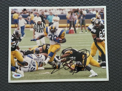 Autógrafo assinado por Jerome Bettis foto Rams PSA DNA - Imagem 1 de 3