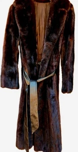 Vintage Bizakis Furs Full-Length Mink Coat Womans 44" Brown-Excellent Condition - Picture 1 of 17