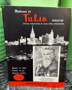 Vintage Hotel Tulsa Oklahoma Magazine 1960 Charleton Heston Cover Advertising - Imagen 1 de 10