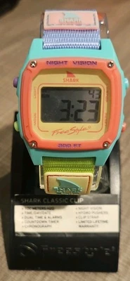 Reloj Freestyle Tiburón Clip Unisex FS101089 37mm Verde Rosa Amarillo Correa Nylon Foto 1 de 4