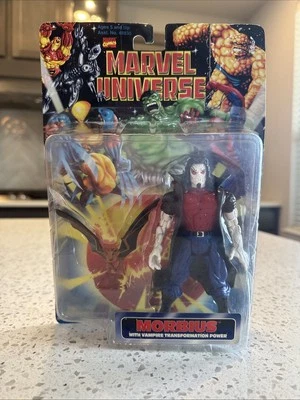 Figura de acción y murciélago 1997 Marvel Universe Morbius Vampire Transformation Power Foto 1 de 2
